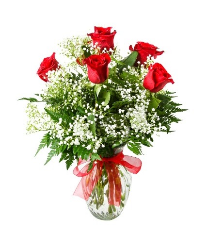 6 Red Roses Roses