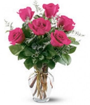 6 Roses Arranged Rose Arrangement