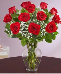 Dozen Roses with Baby’s Breath 