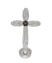 7.5" Tall Faceted Crystal Cross keepsake