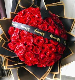 75 roses with Ribbon 
