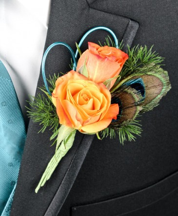 Flirtatious Feathers Prom Boutonniere in Albany, NY | Ambiance Florals & Events