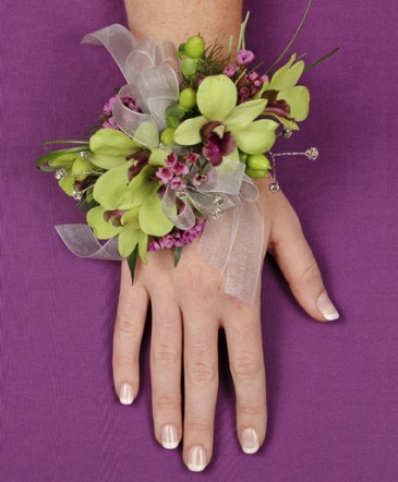GLAMOROUS GREEN Prom Corsage in Albany, NY | Ambiance Florals & Events