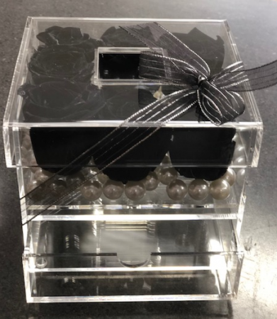 8 Preserved Roses in Acrylic box with Drawer  