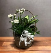 8" Wicker W/ Bow & Flowers 