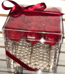 9 Preserved Roses in Acrylic box  