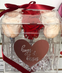 9 Preserved Roses in Acrylic box  