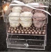 9 Preserved Roses in Acrylic box with Drawer  