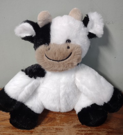 9" Sitting  Cow Plush Animal