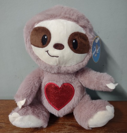 9"Sitting Smirky Sloth Plush Animal
