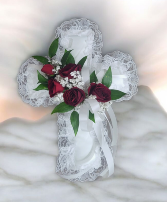 Satin Cross Pillow With Red FS-973 