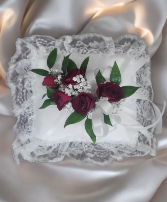 Satin Square Pillow with Red FHF-964 