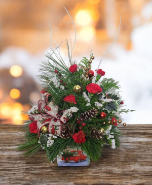 Christmas Travels FHF-C0125 Fresh Flower Arrangement  local only