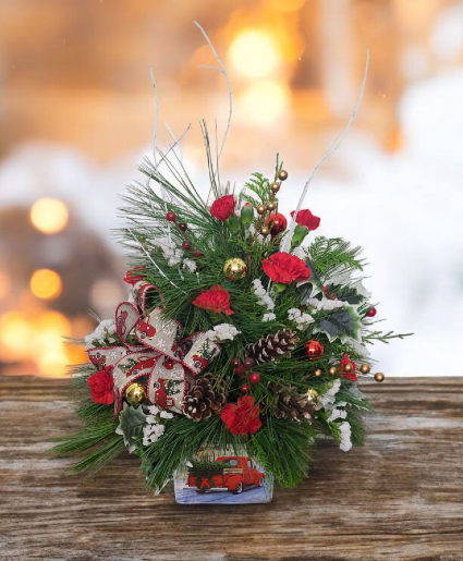 Christmas Travels FHF-C0125 Fresh Flower Arrangement  local only