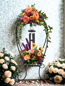 A Beautiful Life Wind Chime Tribute Wind Chime Arrangement on Stand