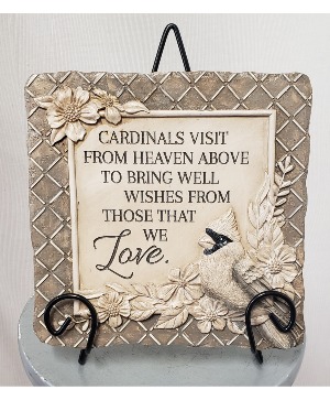 A Cardinal's Visit Resin Plaque