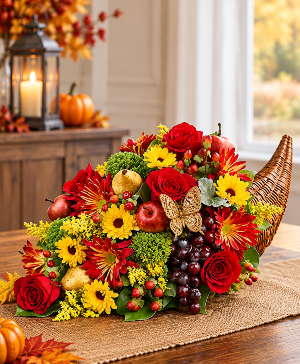 A Cornucopia Full of Love Call Us for Faster Service & Daily Specials: (915) 303-8500 Text Us to Order Anytime: (915) 505-3708 Your trusted source for Flowers & Delivery in El Paso TX 