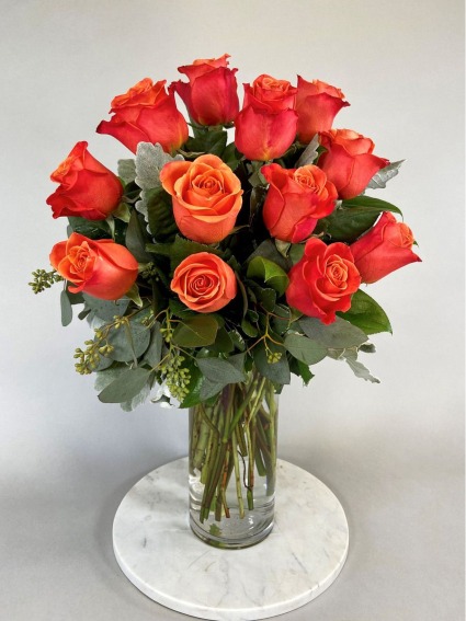 A Dozen Orange Roses 