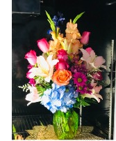A Glorious Array  A colorful array of premium blooms In a vase