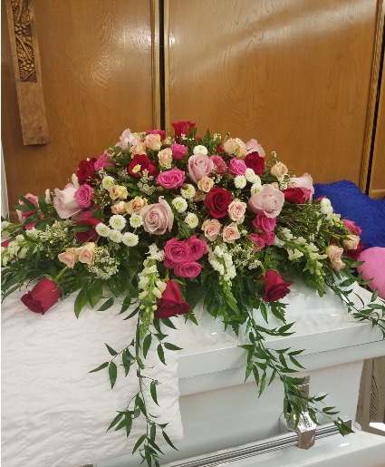 A Life Loved Casket Spray