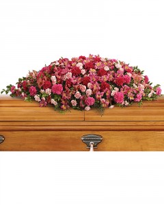 A Life Loved Casket Spray Sympathy Arrangement in Jasper, TX | Bobbie's Bokay Florist