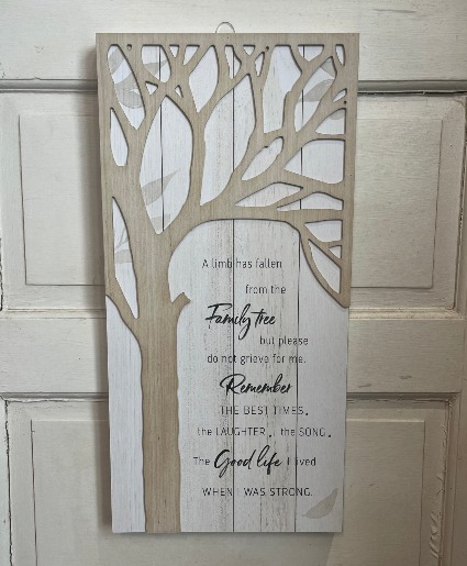 A Limb Has Fallen Sign (White) Wall sign 