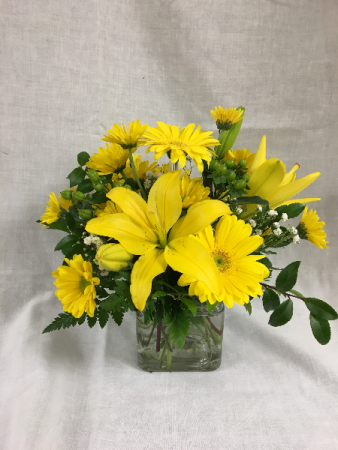 Cube - A Little Bit of Sunshine Arrangement in cube in Cherokee, IA | Blooming House