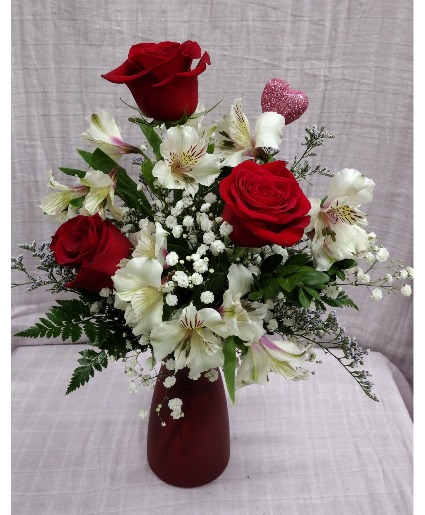 A Little Rosey Vase Arrangement