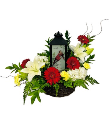 A Messenger From Heaven Floral with Lantern in Queensbury, NY | A LASTING IMPRESSION