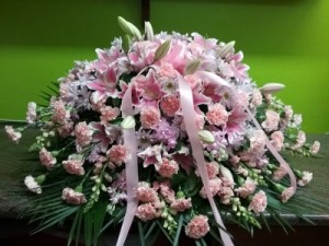 A MOTHERS SOFT BLANKET   HALF OPEN CASKET COVER 