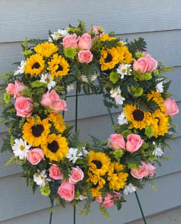 A sunflower Day wreath