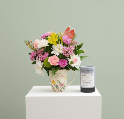 A Treat for Mom Floral Teacup and Herbal Tea