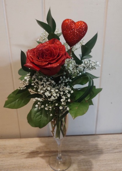 A Valentine Toast Bud vase