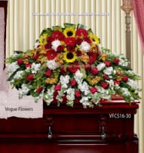 A Ray Of Sunshine Sympathy Casket Spray