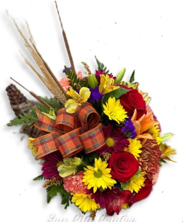 Abundance Cornucopia Fall Flowers  in Sun City Center, FL | SUN CITY CENTER FLOWERS AND GIFTS