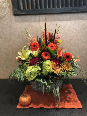 Abundant Autumn Basket Arrangement