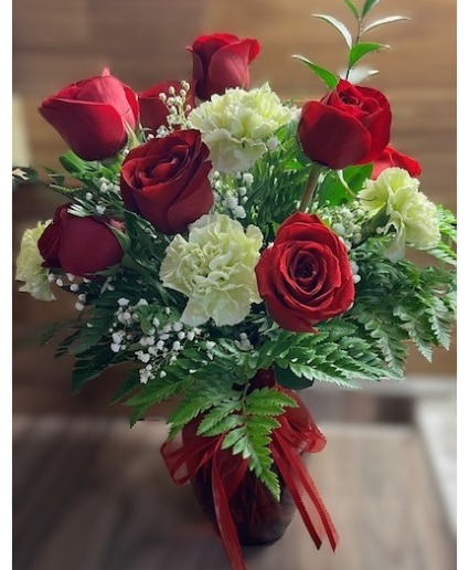 Accented with green vase