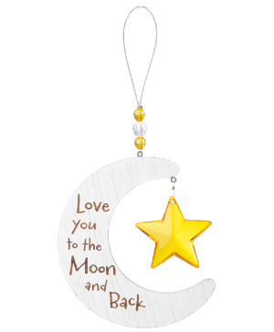 Acrylic Love You to the Moon Ornament  Gift Item 