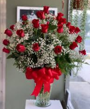 Adoration 36 Red Rose Vase FHF-V36 Fresh Flowers Vase Arrangement