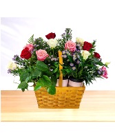 Adoration: Pink. White and Red  Plant Basket