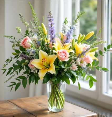 Adorned with Grace Enchanted Design (Lilies may be substitute color due to supply issues)