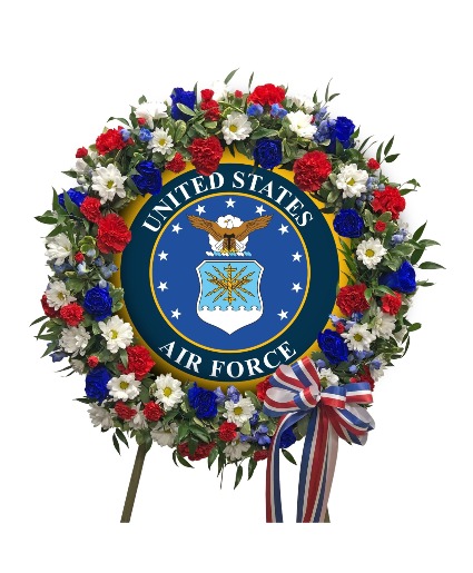 AIR FORCE WREATH FRESH ARRANGEMENT