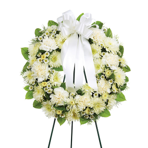 Al White round wreath Sympathy