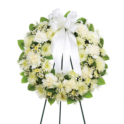 Al White round wreath Sympathy
