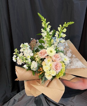 Alabaster Blooms Wrapped Flower Bouquet