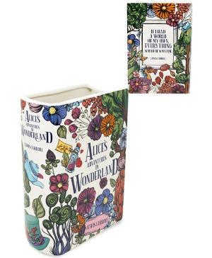 Alice in Wonderland Book Vase Keepsake Vase  