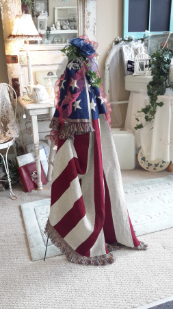 All American Throw with decoration, on Easel