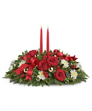 All for Christmas  Fresh centerpiece arrangement 
