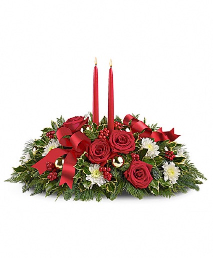 All for Christmas  Fresh centerpiece arrangement 
