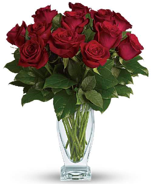 Always & Forever– One Dozen Red Roses Floral Arrangement